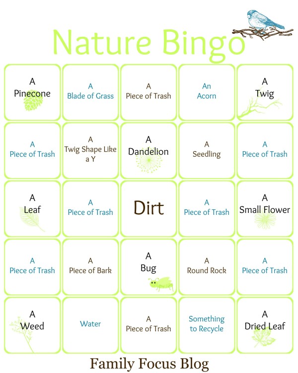 Earth Day Nature Bingo Card Printable
